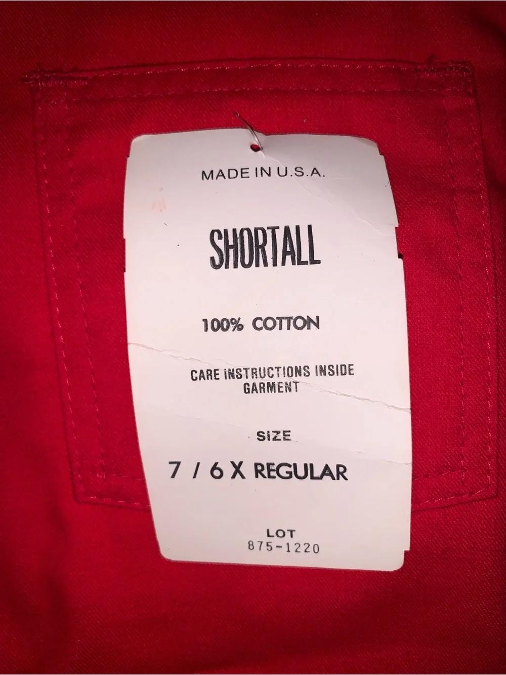 Vintage OshKosh B'gosh Red Shortalls Size: 7/6X Made in U.S.A. 100% Cotton
